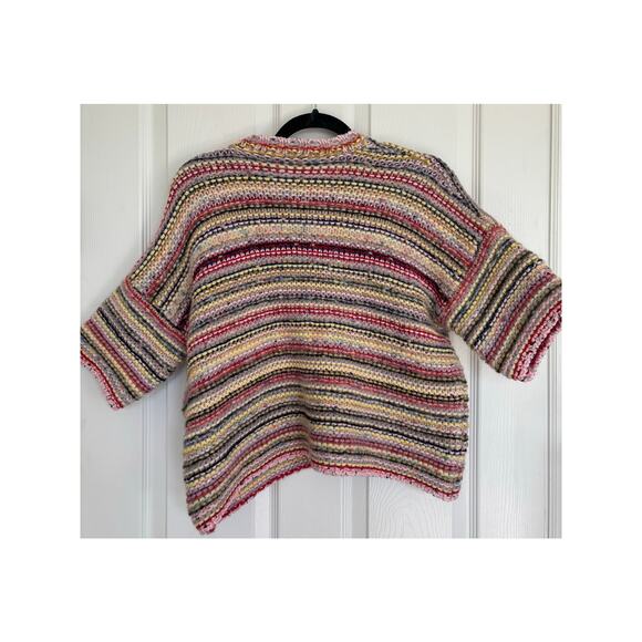 Ganni Brookhaven striped multicolor short sleeve box cut sweater XS/S - Picture 6 of 6